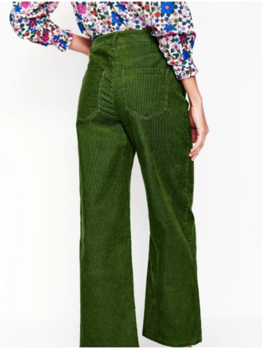 Boden | NWT High Rise Straight Cord Jeans Wide Leg Corduroy Green Size 10 - Picture 11 of 11